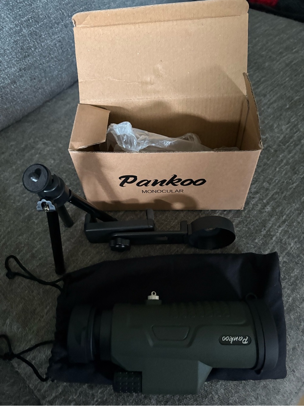 Green Monocular with Tripod and Phone Mount 12x50